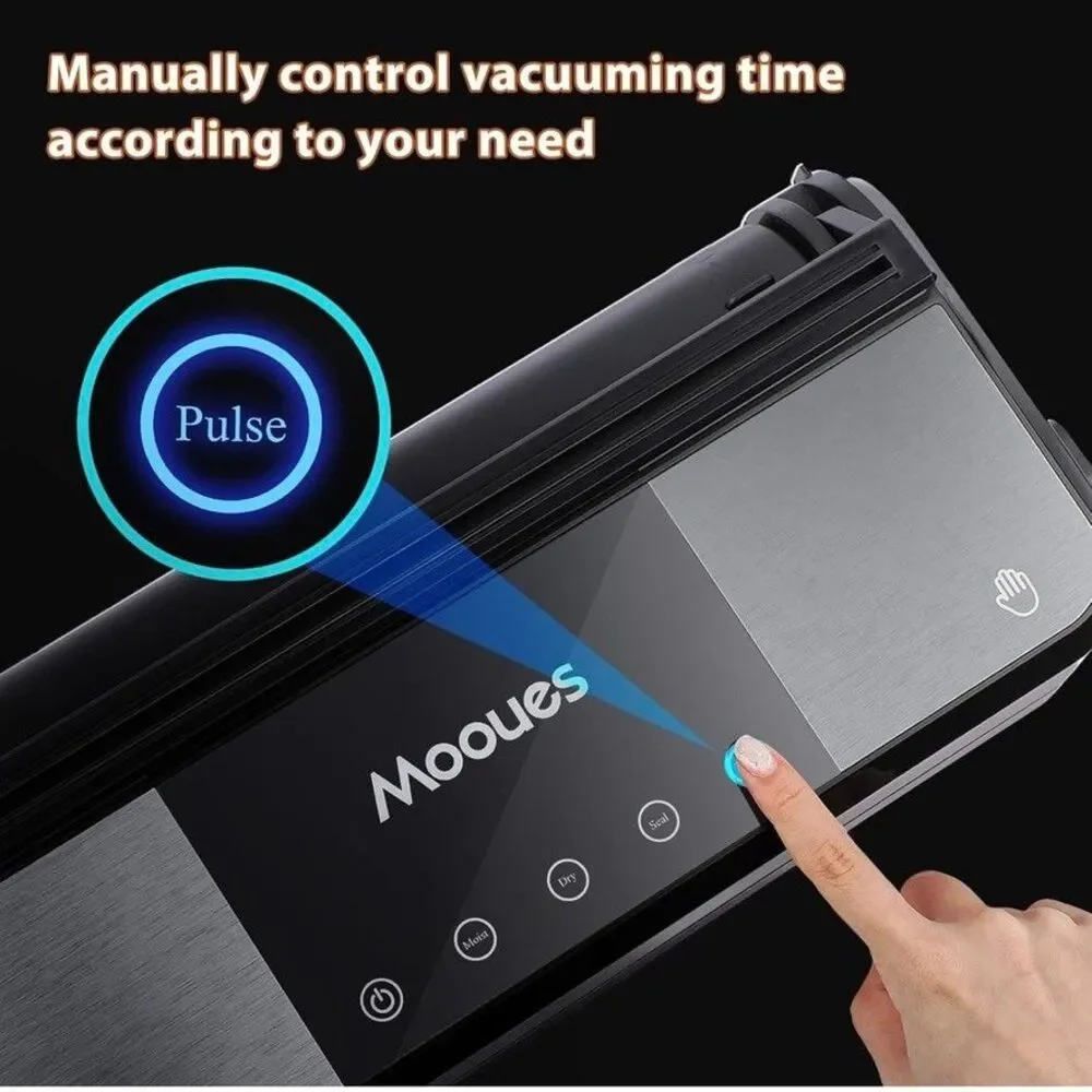 Mooues Moist or Dry Food Vacuum Sealer with Built in Cutter, New in Box